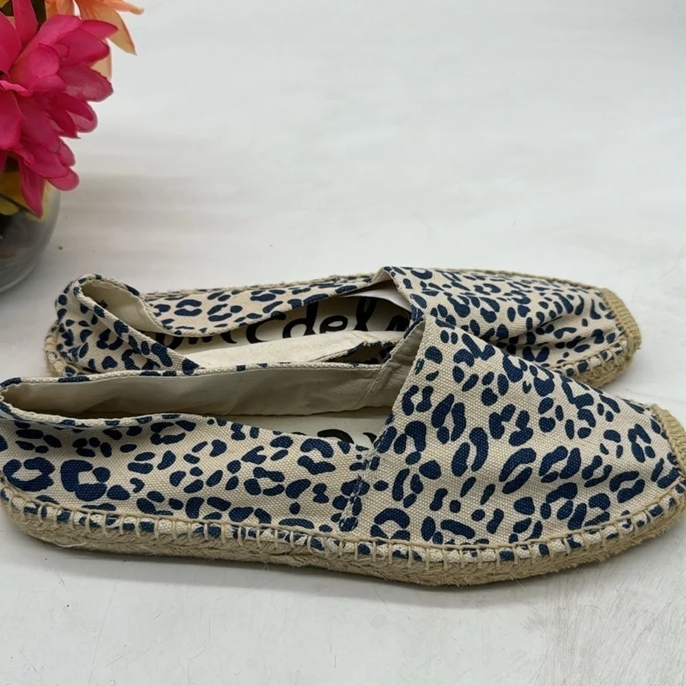 Sam Edelman NWOT Blue White Animal Print Espadrille Size 10.5 ESP5052